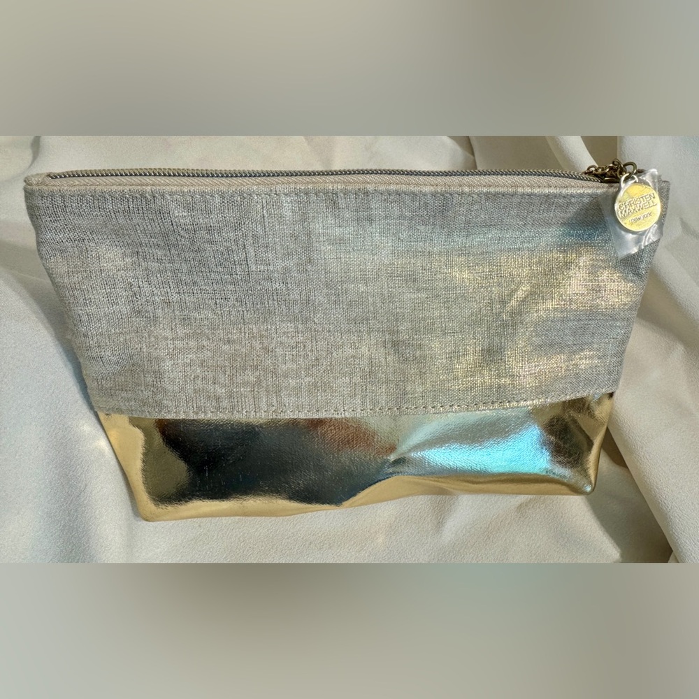 Christen Maxwell two tone cosmetic bag/clutch